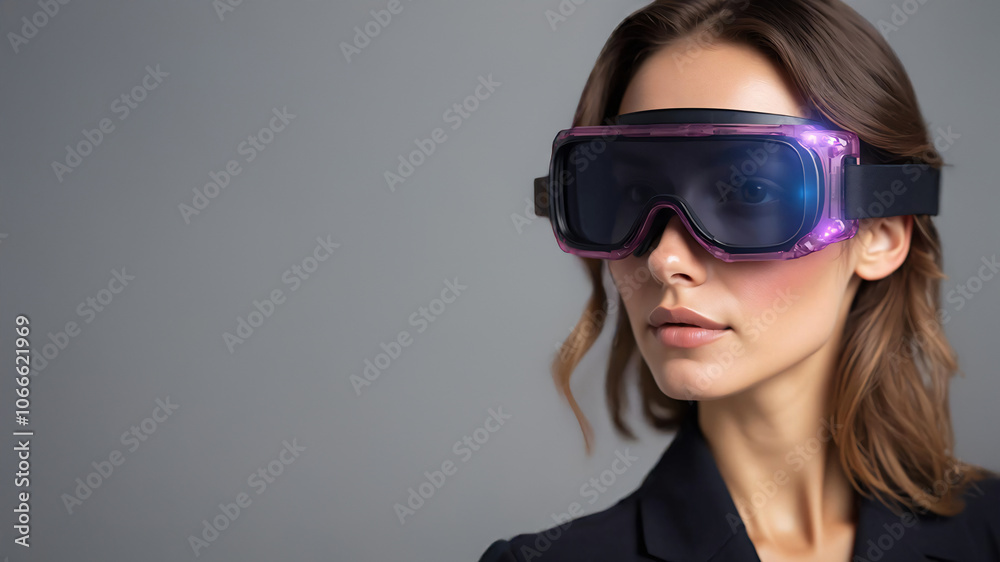 woman with futuristic glasses woman with futuristic glasses