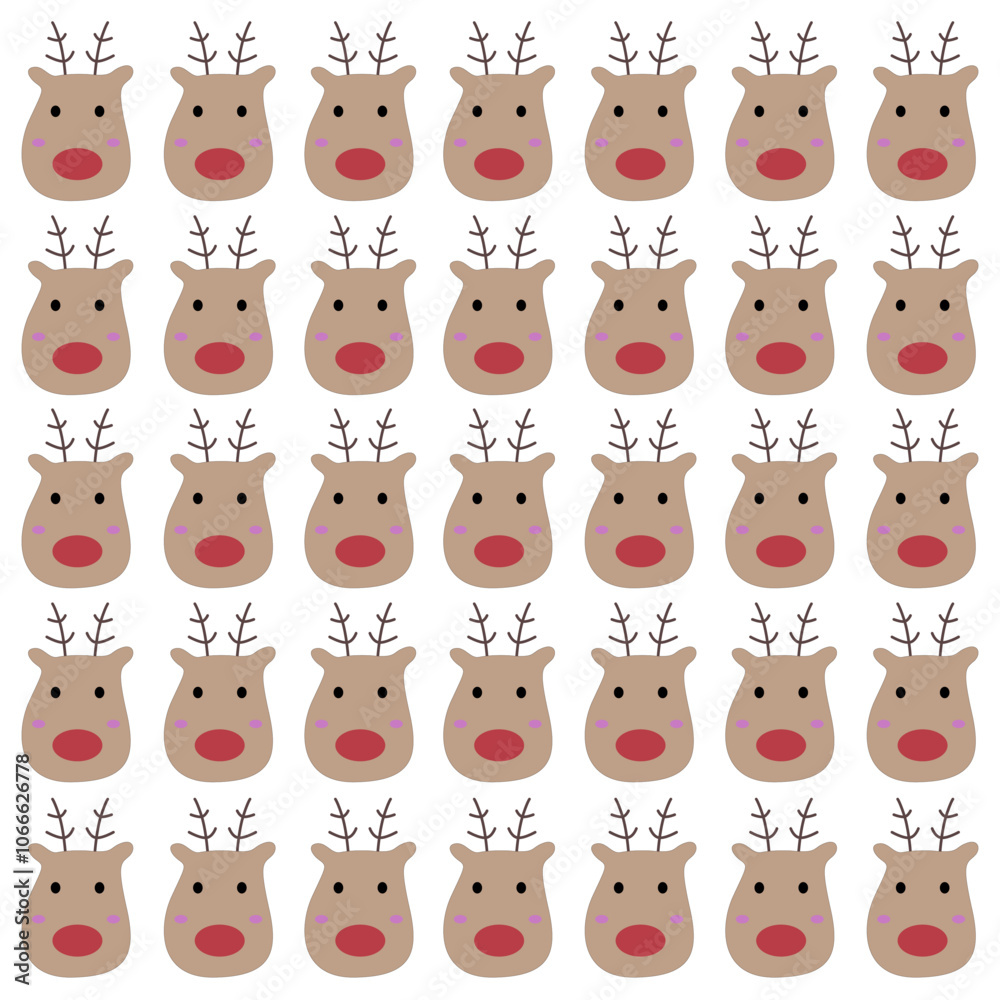 Obraz premium NORDIC CHRISTMAS REINDEERS PATTERN TEXTURE BACKGROUND VECTOR