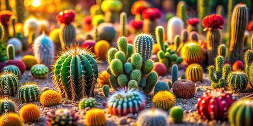 Miniature desert cacti, tilted for stunning effect.