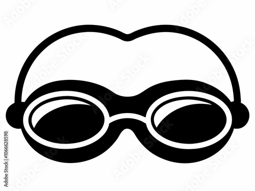 swimming goggles silhouette vector on white background