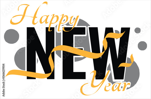 Happy New Year Vectoral Illustration Design on a white background