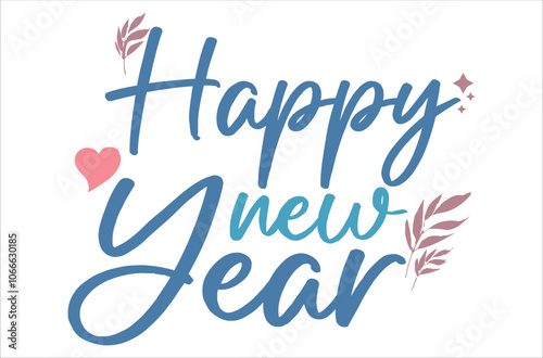 Happy New Year Vectoral Illustration Design on a white background