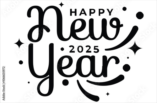 Happy New Year Vectoral Illustration Design on a white background