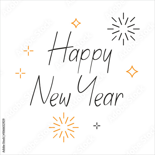 Happy New Year Vectoral Illustration Design on a white background