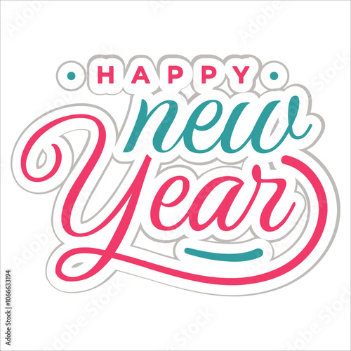 Happy New Year Vectoral Illustration Design on a white background