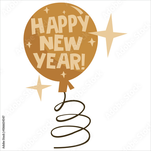 Happy New Year Vectoral Illustration Design on a white background