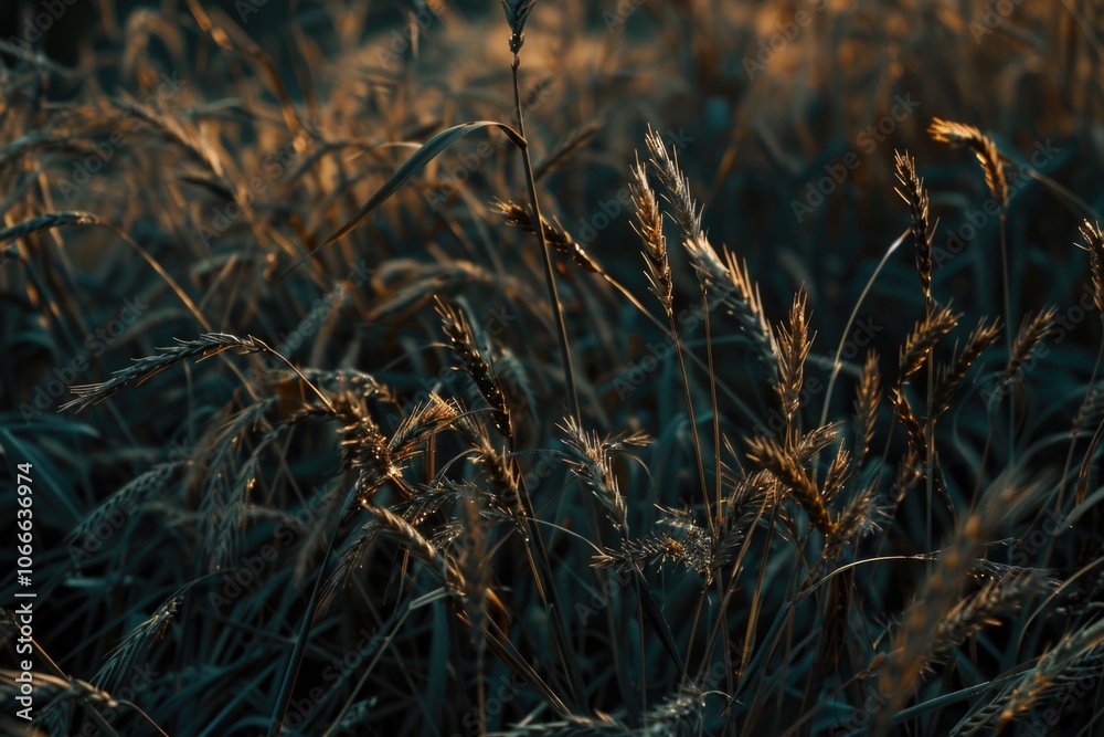 Fototapeta premium Close-up shot of a lush green field with tall grass, great for travel or nature photography