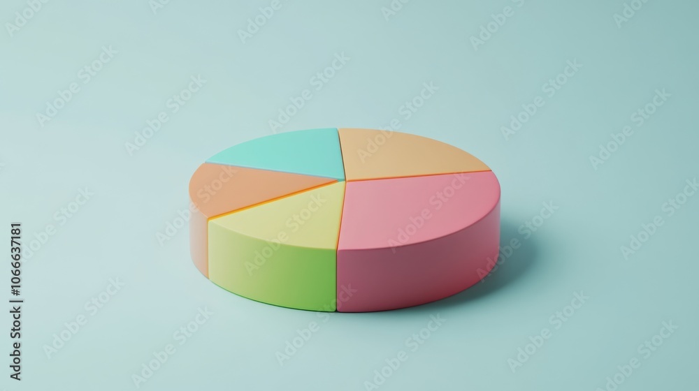 Obraz premium Colorful Pie Chart on Soft Background