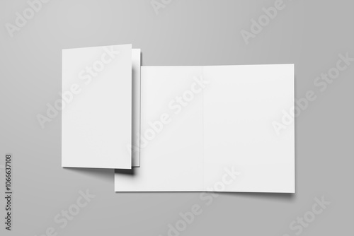 Top View A5 Bifold Brochure Mockup for showcasing your design to clients photo