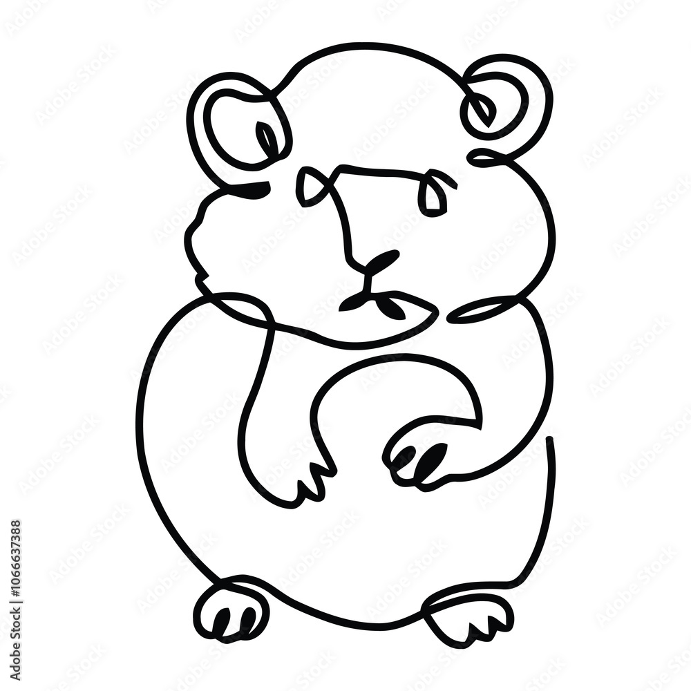 Pet Animal Line Art Vector Graphic Decorative