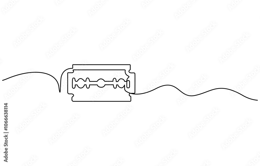 continuous single drawn one line razor hand-drawn picture silhouette. Line art cutting blade razor, Continuous line drawing of shaving razor, single line art continuous single drawn one line razor hand-drawn picture silhouette. Line art cutting blade razor, Continuous line drawing of shaving razor, single line art