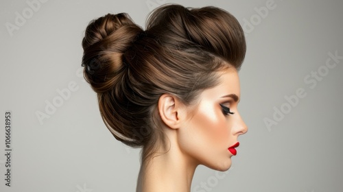 Elegant Updo: A striking updo adorns this woman at a formal occasion, emphasizing her elegance and sophistication while enhancing her overall beauty. 