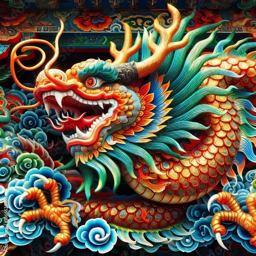 Wallpaper Mural Chinese Dragon A traditional Chinese dragon symbolizing power an Torontodigital.ca