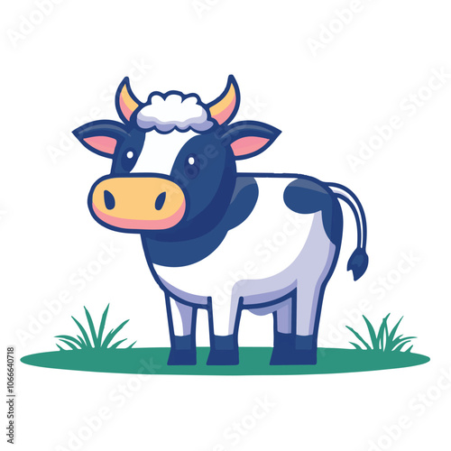 Flat vector illustration of a cow