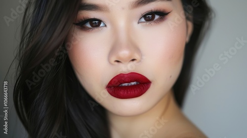 Timeless Red Lip: A bold red lip signifies timeless elegance, exuding confidence and sophistication that enhances any beauty look with its striking appeal. 