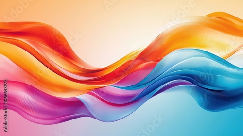 A colorful wave with a blue and red stripe