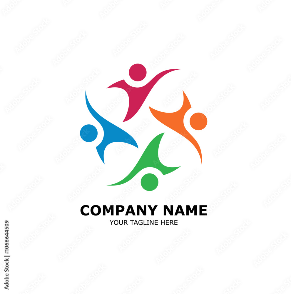 Colorful People Group Team Logo Design Illustration Colorful People Group Team Logo Design Illustration