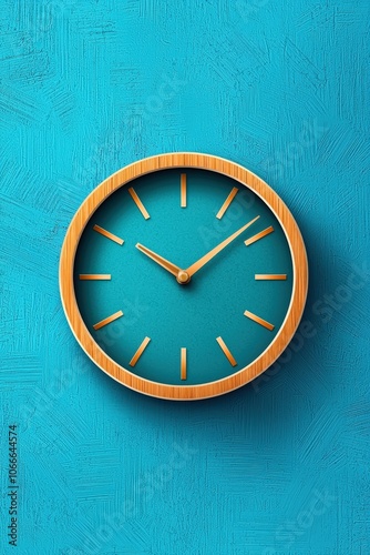 Wallpaper Mural A wooden clock with a blue background Torontodigital.ca