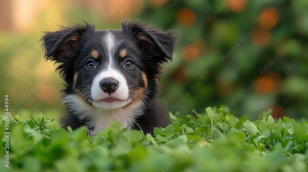 A playful puppy peeks through lush green grass, showcasing its curious nature and adorable features in a bright, sunlit setting. A playful puppy peeks through lush green grass, showcasing its curious nature and adorable features in a bright, sunlit setting.