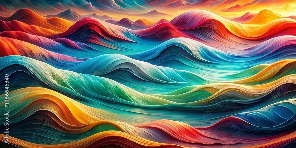 Abstract Curving Landscape of Vibrant Hues, A Symphony of Color and Form in a Serene Setting Abstract Curving Landscape of Vibrant Hues, A Symphony of Color and Form in a Serene Setting