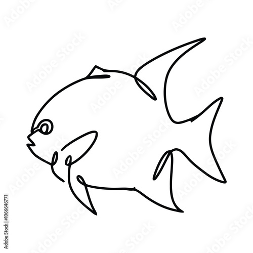 Sea Animal Line Art Vector Decorative