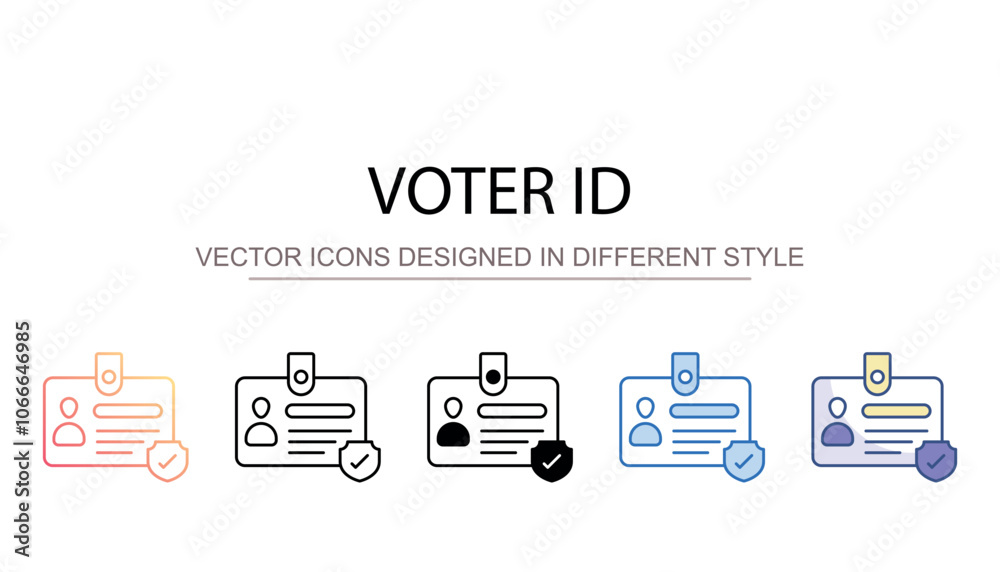 Voter Id icon design with white background stock illustration Voter Id icon design with white background stock illustration