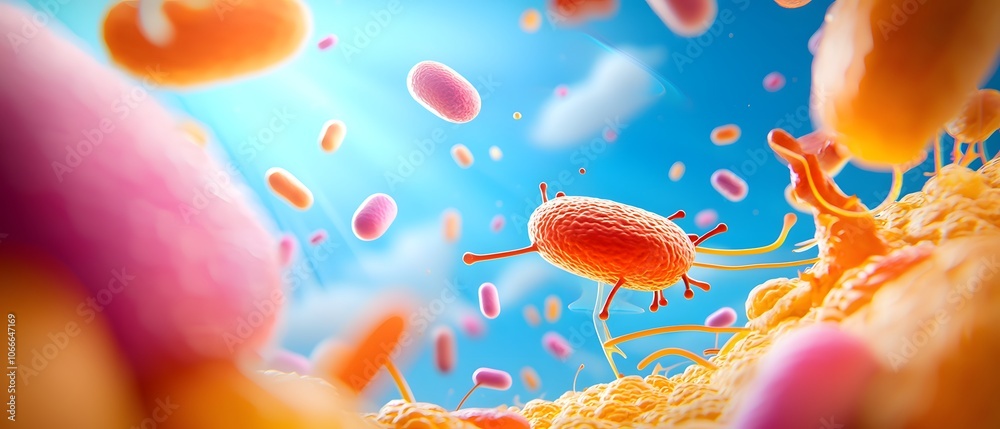 Abstract 3D Rendering of Viruses. Abstract 3D Rendering of Viruses.