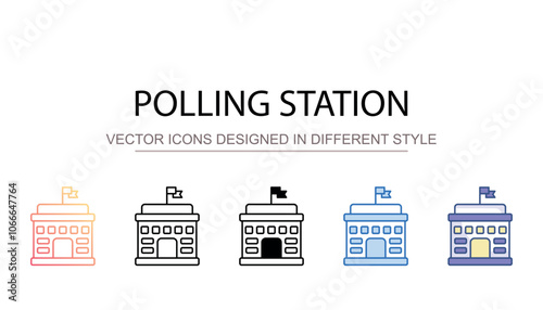 Polling Station icon design with white background stock illustration