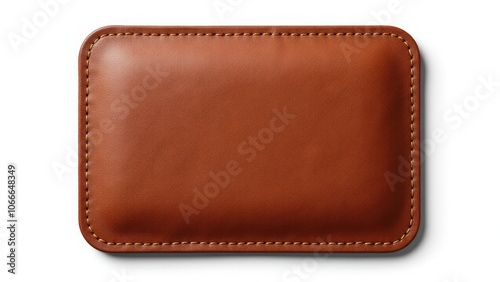 Obraz na płótnie Elegant patch mockups on white background, highlighting leather texture and edge stitching w salonie