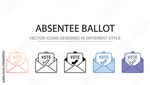 Absentee Ballot icon design with white background stock illustration photo