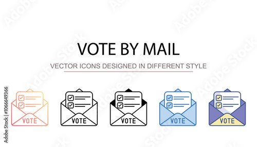 Vote By Mail icon design with white background stock illustration