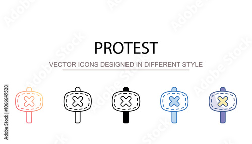 Protest icon design with white background stock illustration