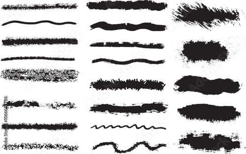 Vector Brushstrokes Set. Bold and  Artistic Strokes for Creative Design Projects
