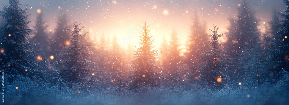 Naklejka premium Christmas Background with Fir Branches and Snow celebrating the holiday spirit, cozy family gatherings, or festive ambiance.