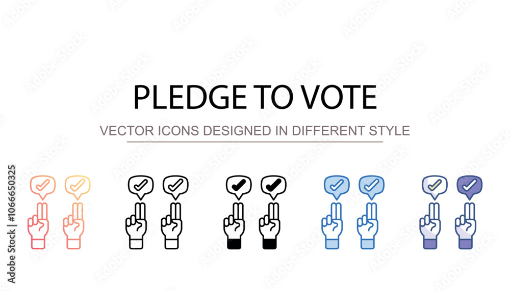 Pledge To Vote icon design with white background stock illustration Pledge To Vote icon design with white background stock illustration
