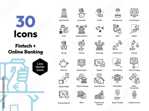 Premium Icon Pack: Mobile Banking, Secure Payments & Online Transactions for Fintech & E-commerce