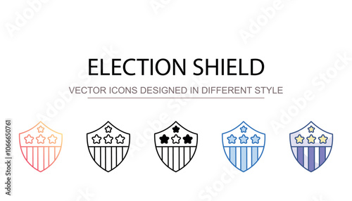 Election Shield icon design with white background stock illustration