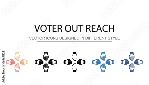 Voter Out reach icon design with white background stock illustration