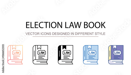 Election Law Book icon design with white background stock illustration