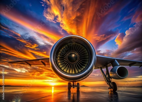 Futuristic Ramjet Engine Silhouette Against a Dusk Sky, High-Tech Aviation, Aerodynamics, Jet Propulsion, Conceptual Design, Cutting-Edge Technology, Sci-Fi Inspiration, Aerospace Innovation