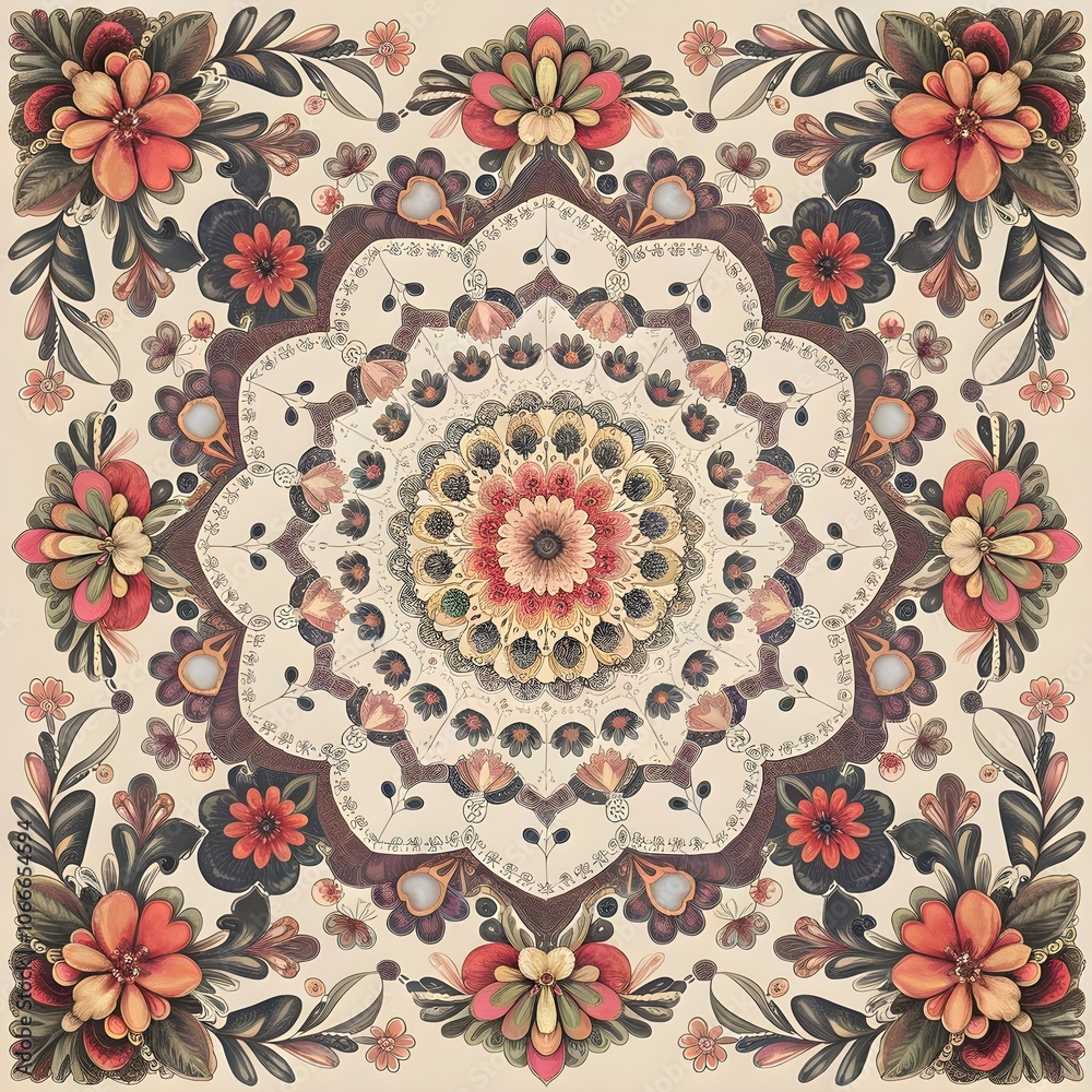 Mandala design with a bohemian style. Mandala design with a bohemian style.