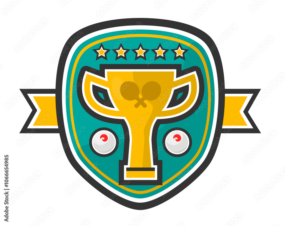 Table Tennis Championship Badge vector Table Tennis Championship Badge vector