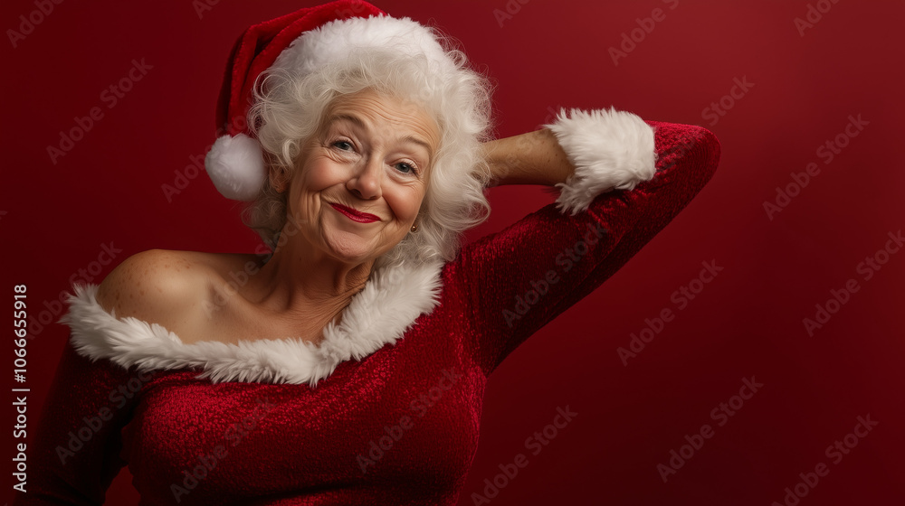 beautiful old woman Santa beautiful old woman Santa