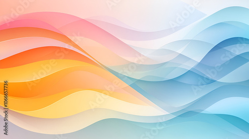 Abstract background with soft pastel waves. Gradient colors. For designing apps or products.