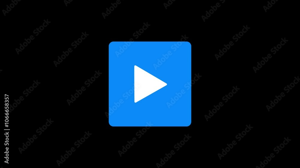 Play Button icon animation on black background.video play button icon 4k video. Play Button icon animation on black background.video play button icon 4k video.