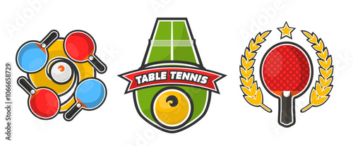 Table Tennis Icons Set vector