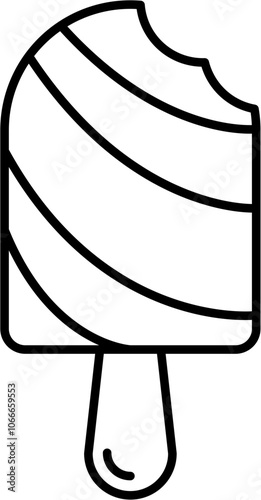 popsicle illustration for coloring pages. Popsicle ice outline icon