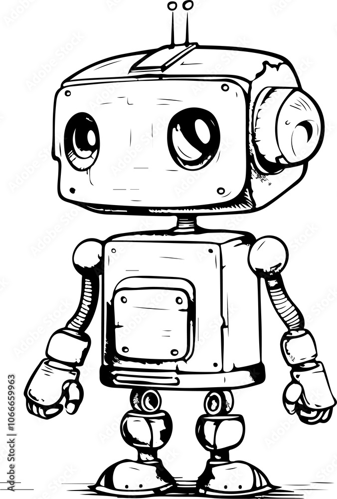illustratio of a cute robot character