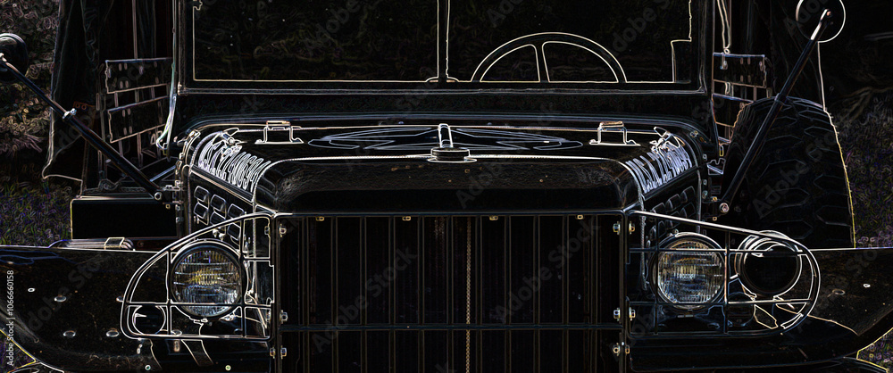 Φωτογραφία AN OLD MILITARY CAR AT A MILITARY ENTHUSIASTS MEETING - US Army all-terrain vehi
