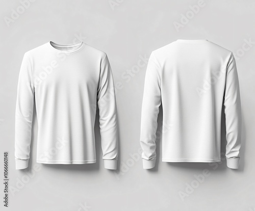 mock up of yellow long sleeve t-shirt front and back